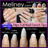 24pc ombre gradient fade french nail tips full cover.