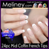 24pc Mid Coffin french nail tips full cover.