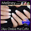 24pc Ombre Mid Coffin full cover Nails