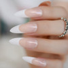 24pc Stiletto Full Nail French Tips Full Cover Press on Nails