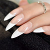 24pc Stiletto Full Nail French Tips Full Cover Press on Nails