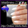 24pc Ombre Stiletto Full Nails