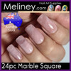24pc Pink Mauve marble square Full Cover Press on nails