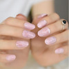 24pc Pink marble short oval Full Cover Press on nails