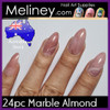 24pm marble almond Full Cover Press On nails