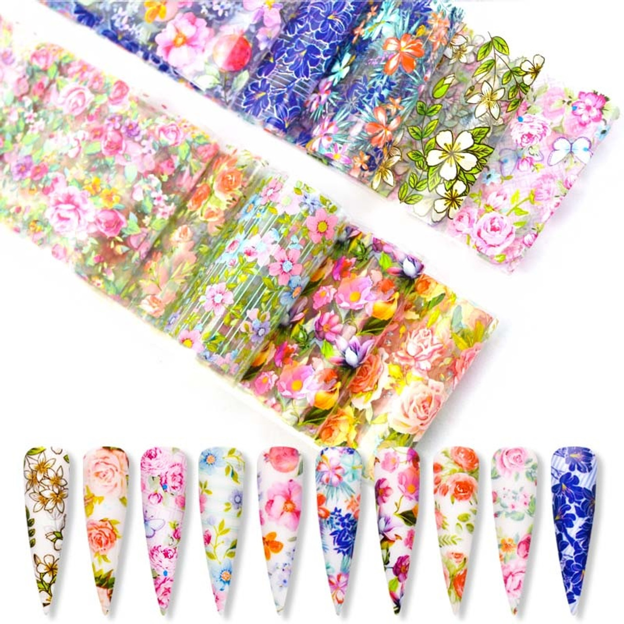  10 Rolls Mix Size White Sun Flower Nail Transfer Foils Nail Art  Supplies Set Mini Flower Nail Decals Nail Stickers for Nail Art Designer  Spring Summer Floral Theme Nail Foil Transfer