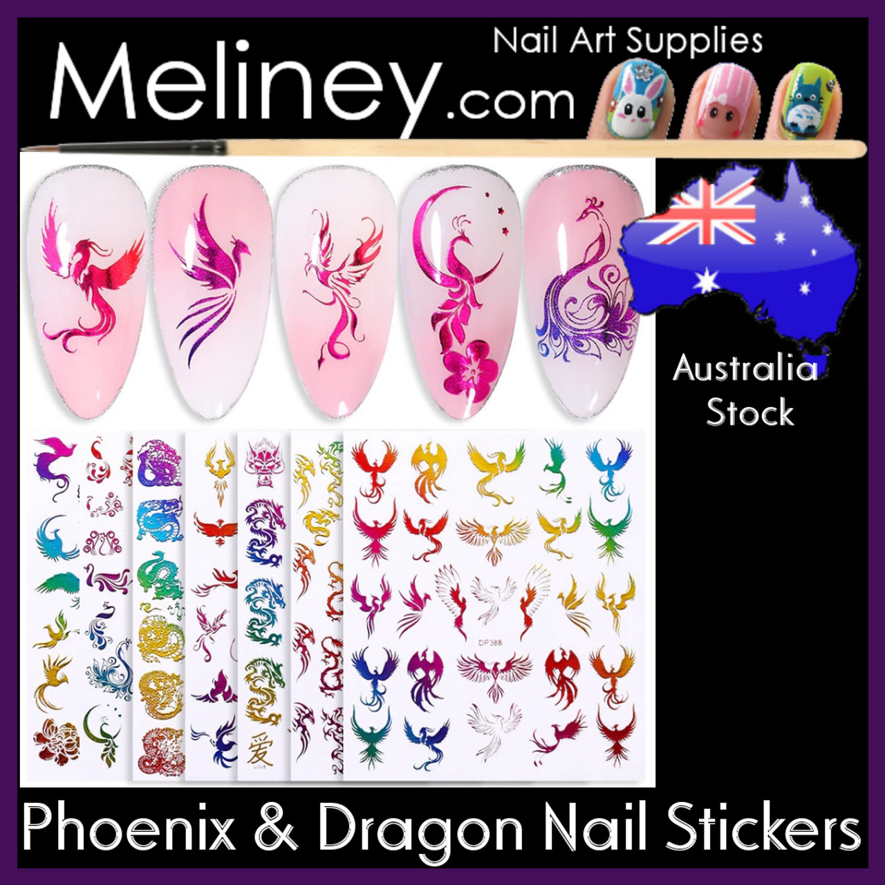 Phoenix Dragon Nail Stickers