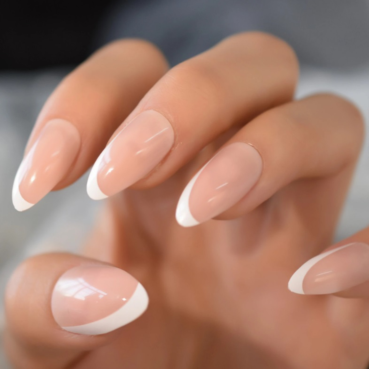 Fofosbeauty 24 pcs Almond Fake Nails Tips, Medium Press on French Nails,  Almond Retro Elegant French - Walmart.com