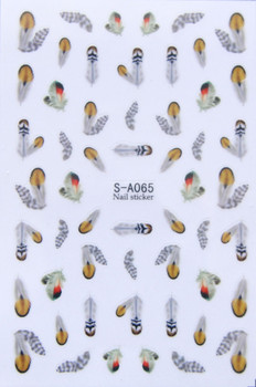 feather nail stickers