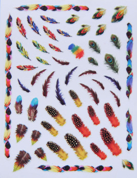 Rainbow Feather Nail Stickers