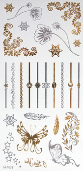 Metallic Flash Temporary Body Tattoos