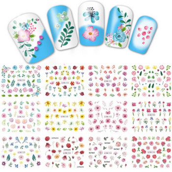 Water Decal Nail Art Stickers - Flowers Leaves Nature