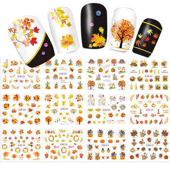 Water Decal nail art sticker - Fall Autumn thanks giving