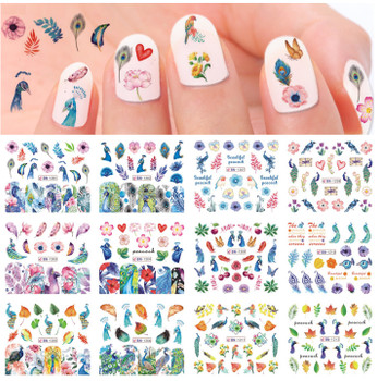 Water Decal nail art stickers - Peacock Water Decal nail art stickers - Peacock