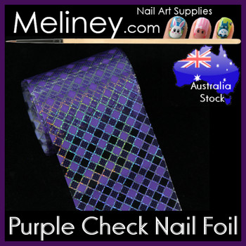 Purple Check Nail Art Transfer Foil
