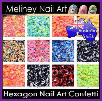 Hex series nail art confetti
