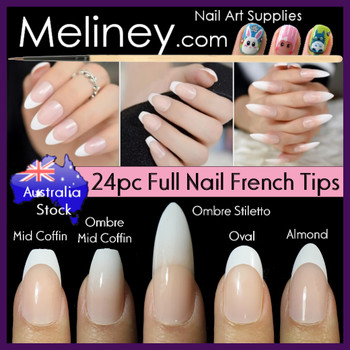 24pc ombre gradient fade french nail tips full cover.