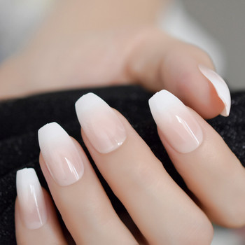 24pc Ombre Mid Coffin full cover Press on Nails