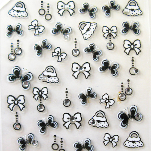 Purse and Bow Nail Stickers