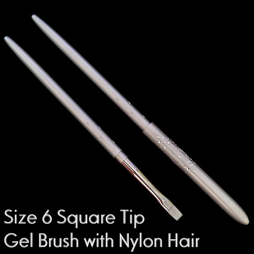 Gel Brush Metal Handle Nail Art UV Builder Design Pen Square Tip