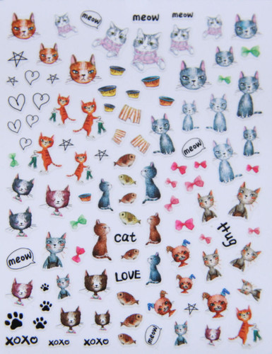 cats and dogs nail stcikers