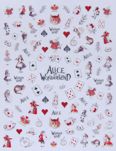 Alice in Wonderland nail stcikers