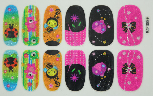 Glitter Nail Wrap - Honey Bee