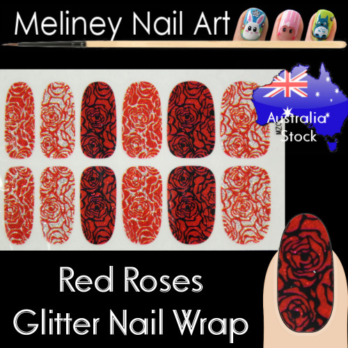 Red Rose nail wraps stickers