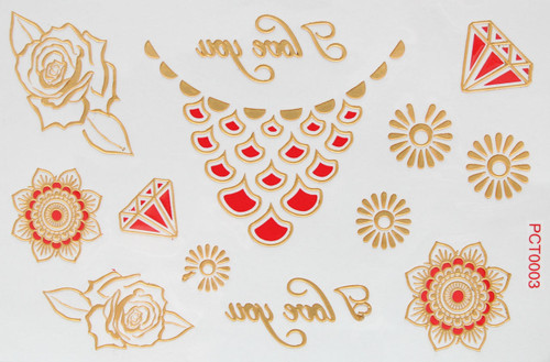 3d Mettalic Flash Body Tattoos