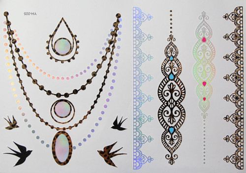 Metallic Flash Temporary Body Tattoos