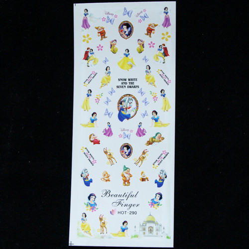 Disney snow white water decal nail sticker