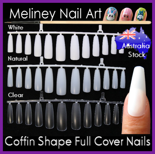 coffin shaped full cover nails