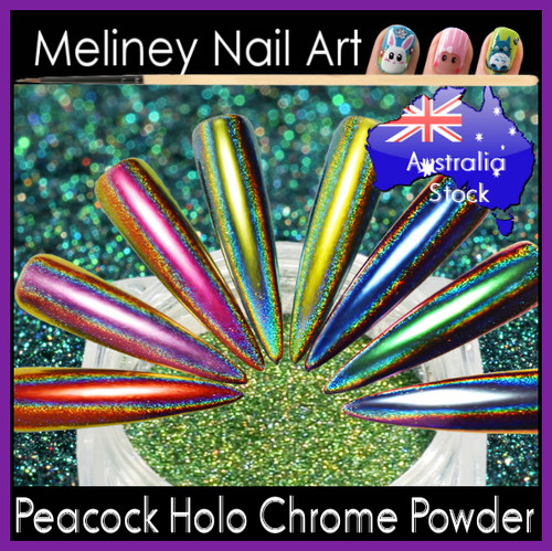 Peacock Holographic Chrome Powder