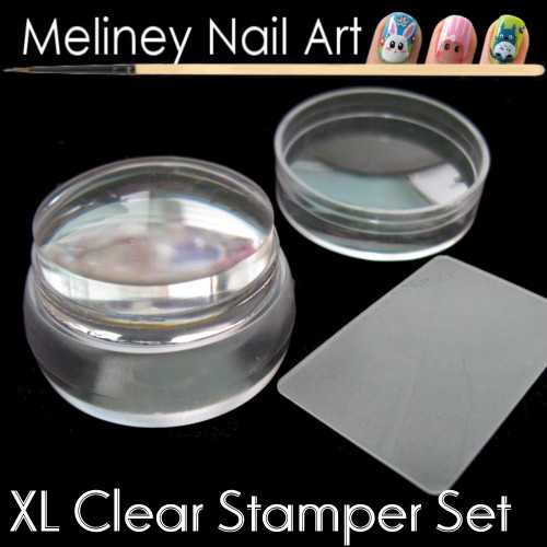 XL round clear stamper and scraper for stamping nail art