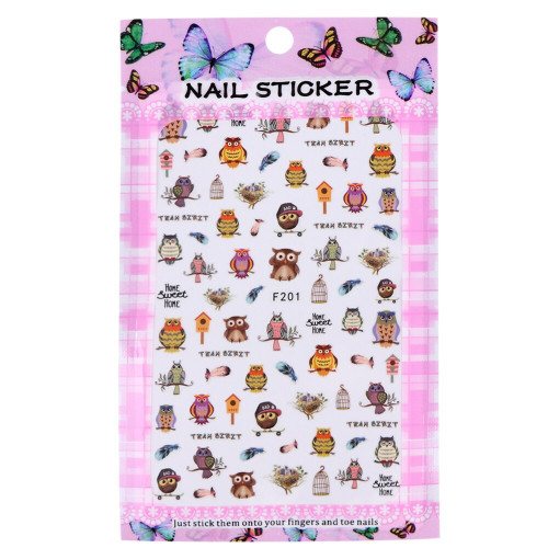 Owl Nail Stickers F201