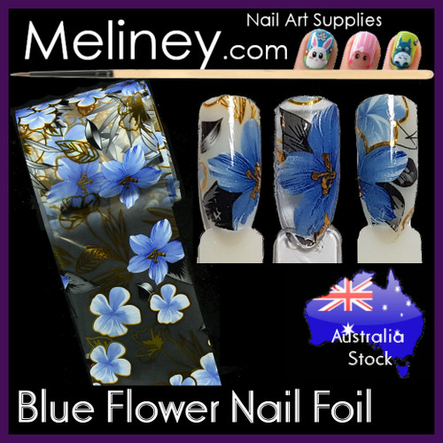 Blue Flower Nail art Foil