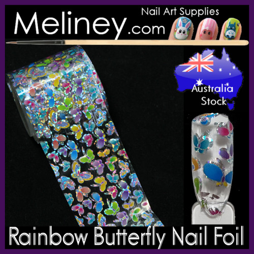 Rainbow Butterfly Nail Art Transfer Foil