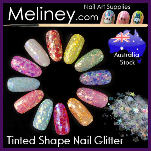 Tinted Shapes Nail Glitter