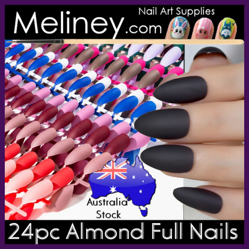 24pc matte almond full cover nails