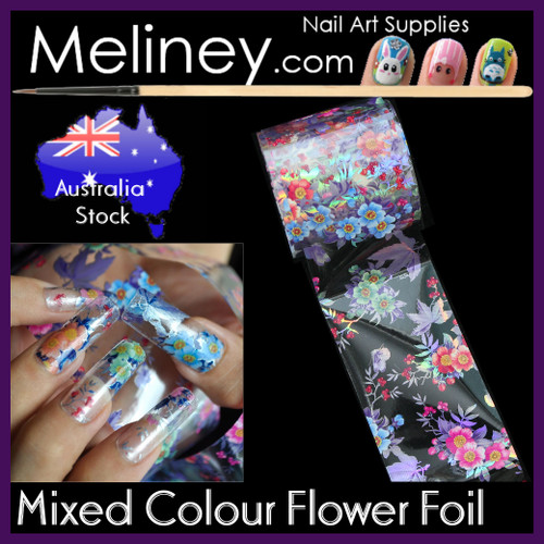 Mixed Colour Flower Nail Art transfer Foil