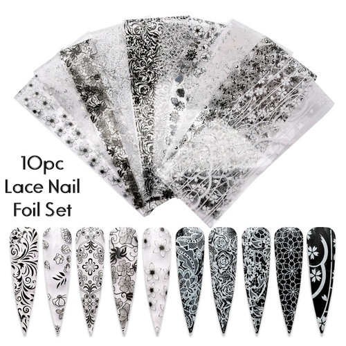 lace nail foil set
