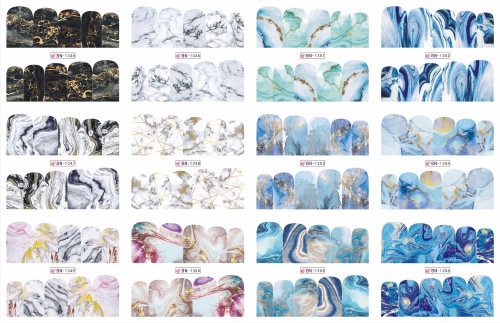 Water Decal Nail Art Stickers - Marble Wrap
