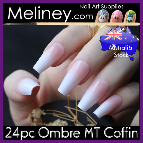 24pc Ombre MT Coffin Full Cover Nails