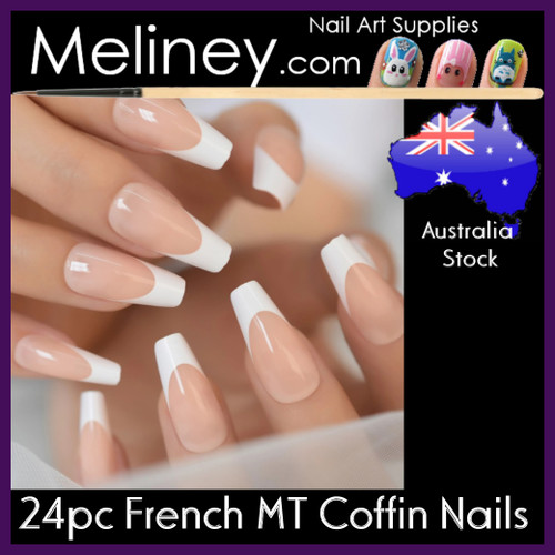 24pc French MT Coffin Full Cover Nails