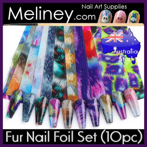 fur nail art foil set