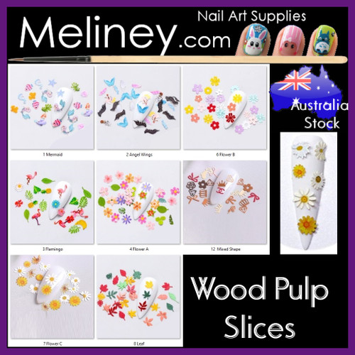 Wood Pulp Nail Decal Slices