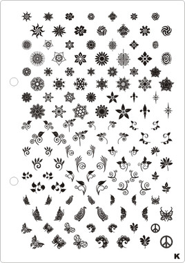 XL Plate K - Image plate design for stamping nail art