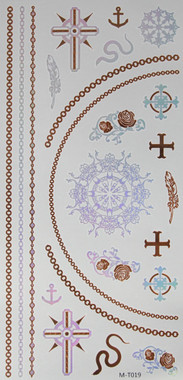 Flash Tattoos MT019 Gold Cross