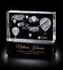 3D Crystal Butler Sable Cube Award | Custom Laser Etched & Engraved Glass | Personalized Corporate Employee Recognition Appreciation Trophy
