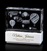 3D Crystal Butler Ivory Cube Award | Custom Laser Etched & Engraved Glass | Personalized Corporate Employee Recognition Appreciation Trophy